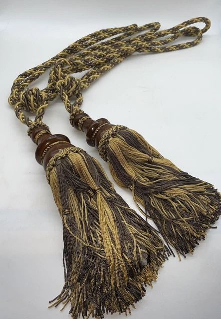Beautiful elegant braided tasseled  drapery tie backs set of 2