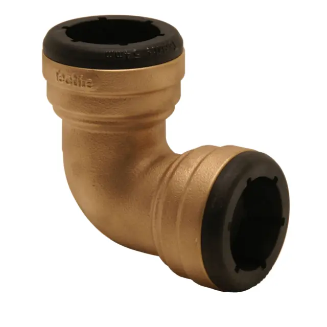 Tectite Pro 28mm 90 Degree Push-Fit Elbow, Brass - Pegler Yorkshire TX12 - 65526