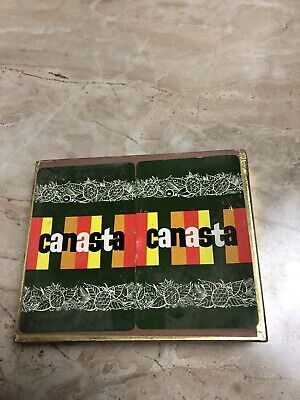 vintage canasta playing cards Game Tropical Pineapple Hawaiian Imperial E