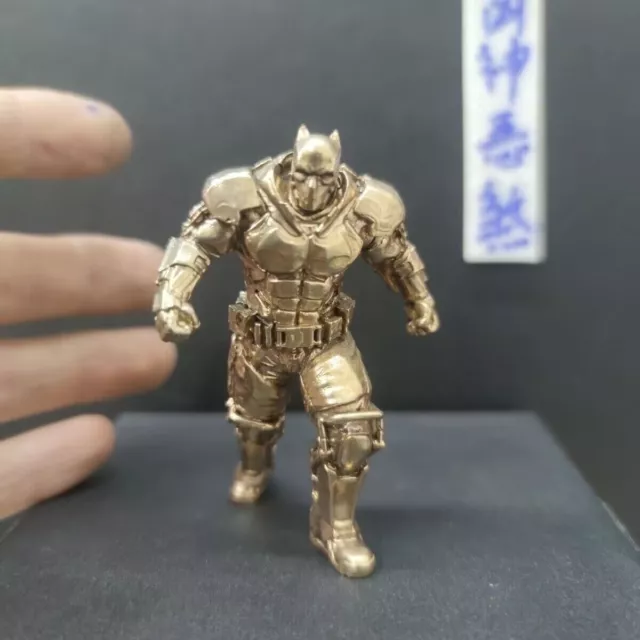 3"Chinese Bronze Copper Statue Hand Carved Batman Figurine