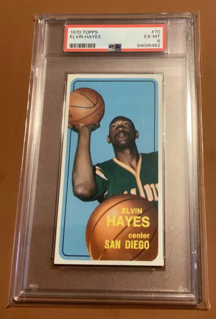 1970 Topps NBA Basketball #70 ELVIN HAYES San Diego Rockets HOF PSA 6 EX-MT
