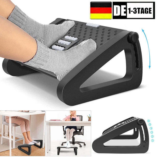 Ergonomisch Fußstütze Fußablage Fußhocker Relax Büro Neigung Höhenverstellbar DE