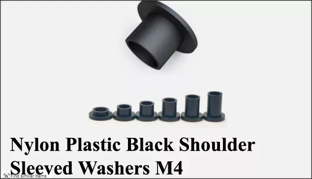 Nylon Plastic Black M4 Shouldered Washers Od9.7Mm D2.7 Hole 4.2Mm