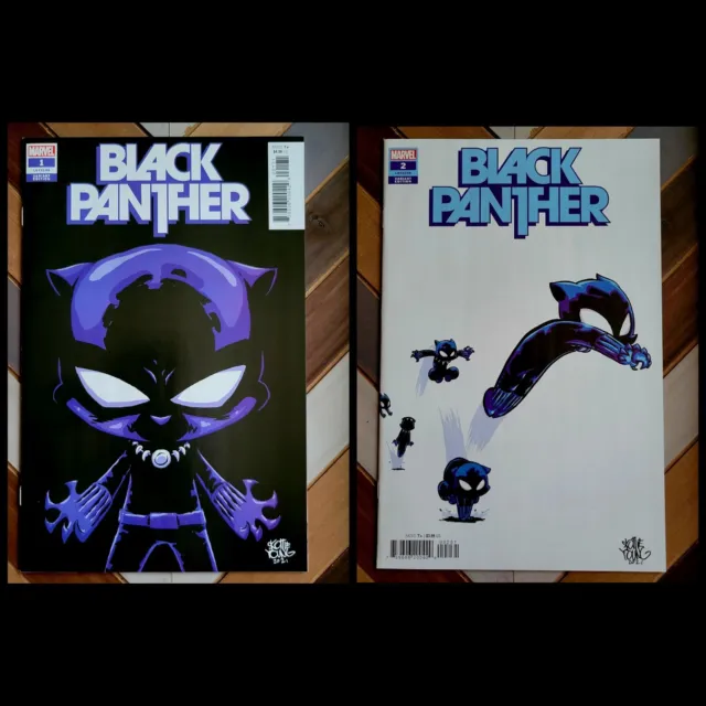 BLACK PANTHER #1 & 2 Set (Marvel 2021) HIGH GRADE - Skottie Young Baby Variant