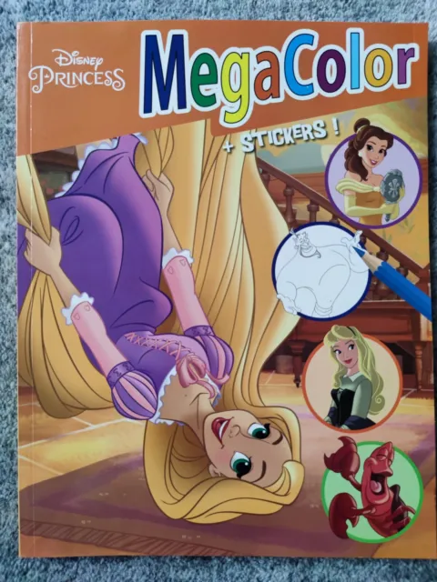 Walt Disney - Princess Mega Color Malbuch für Kinder über 120 Bilder+25 Sticker