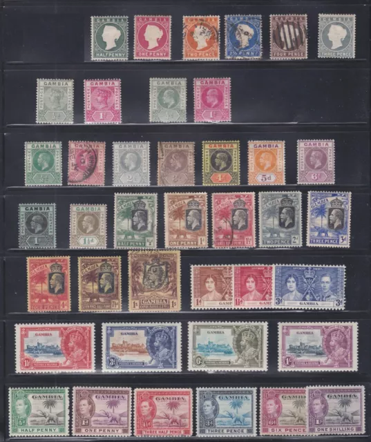 The Gambia - 40 stamps from QV to KGVI, mint and used (Jubilee set MNH)