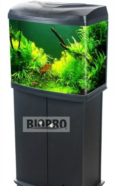 BIOPRO C500 (BLACK) Aquarium & Cabinet Set 52L Glass Fish Tank LED Pump/Filter