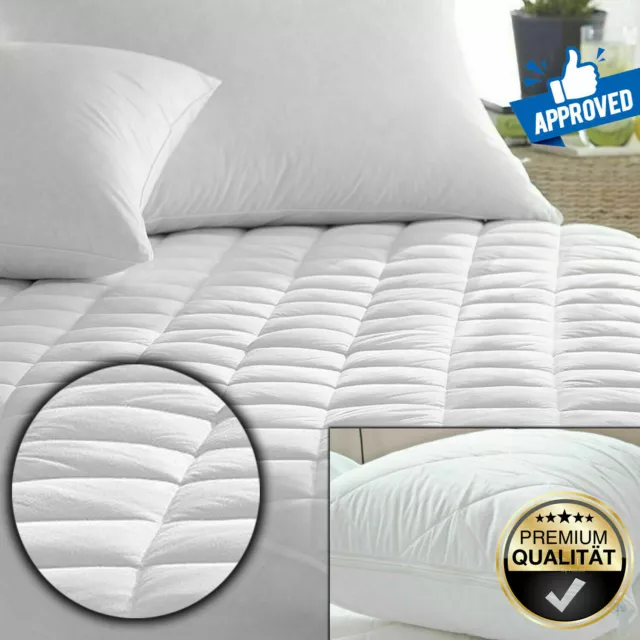 30cm Deep Quilted Mattress Protector 100% Cotton Single Double King Size Covers