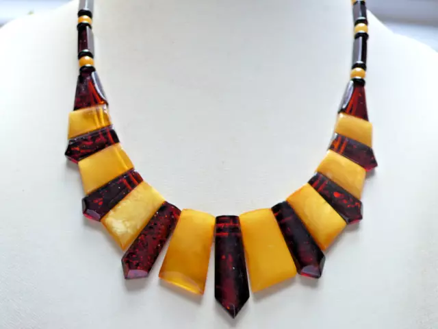 Art Deco Butterscotch and Baltic Amber Necklace