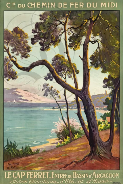 Repro Deco Affiche Chemin Fer Cap Ferret Arcachon Sur  Papier 190 Ou 310 Grs