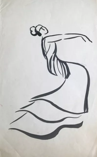 Lucienne Pageot-Rousseaux - Dessin original - Encre - La danseuse