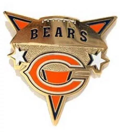 CHICAGO BEARS NFL FOOTBALL HAT JERSEY METAL PIN NEW.  SET OF 2. Great gift