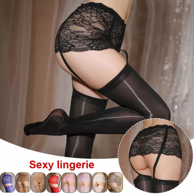 Womens Lady Sexy Lingerie Lace Integrated Suspender Sockings Sexy Pantyhose