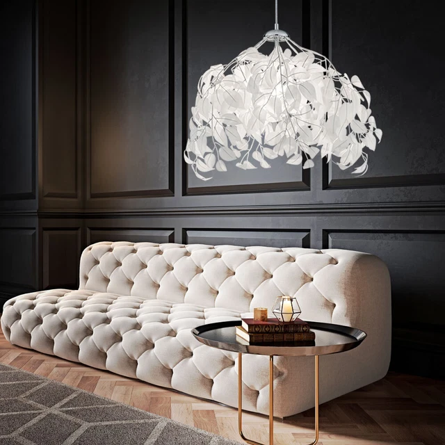 LED 7W Lámpara Colgante Iluminación de Techo Salón Diámetro 38CM Hojas Blanco