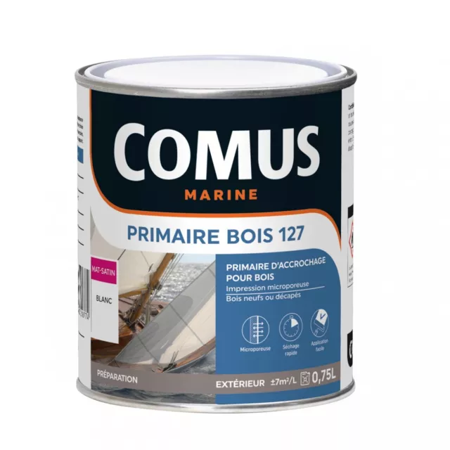 PRIMAIRE BOIS 127 - Blanc 0.75L - Primaire d'impression destinée à la mise en pe