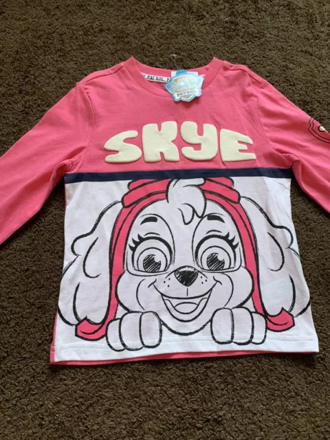 BNWT Paw Patrol Girls Age 2-3 Years Pink Multi Long Sleeved T-Shirt