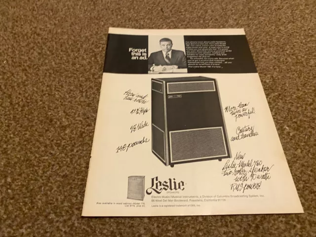 Framed Advert 11X8 Leslie Speaker Model 760