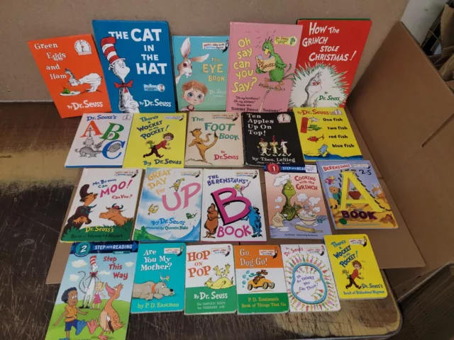 Lot of 21 Dr. Seuss Children Kids Learn to I CAN Read Books CAT HAT MIX ASSORTED