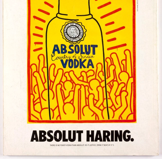 KEITH HARING ABSOLUT VODKA art MAGAZINE BACK COVER ad advert ...