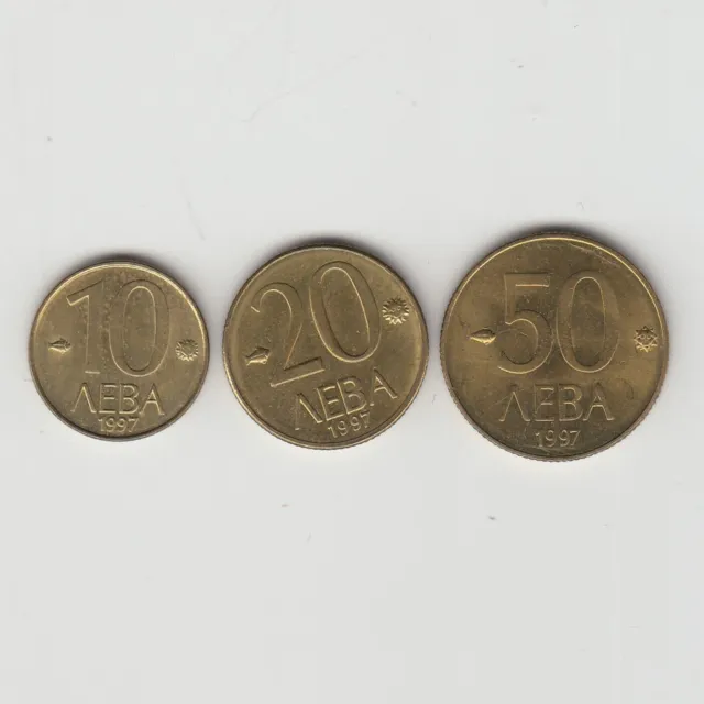 Bulgarie 10, 20, 50 Levа 1997 Pièces de monnaie Europe Lot #5409