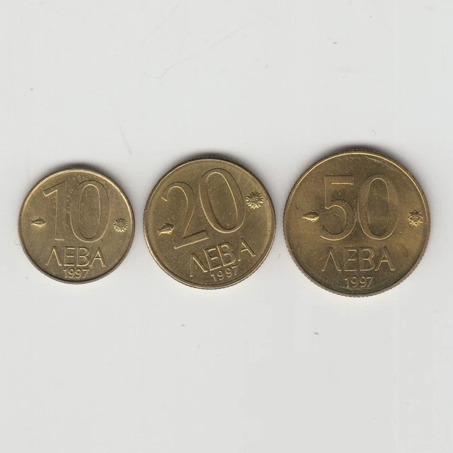 Bulgarie 10, 20, 50 Levа 1997 Pièces de monnaie Europe Lot #5409