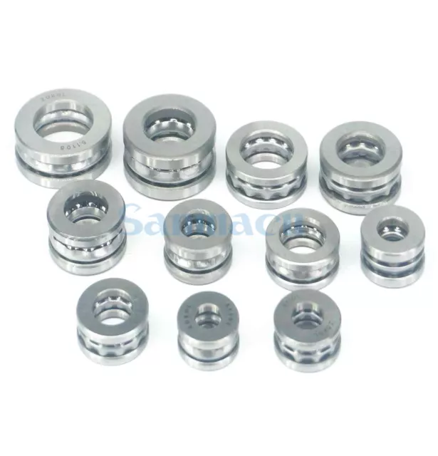 I/D 10mm To 30mm Axial Ball Thrust Bearing Set(2 Steel Races + 1 Cage) ABEC-1