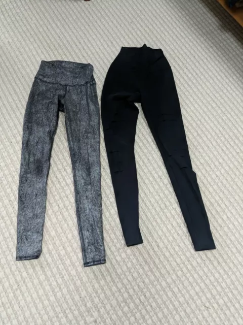 ALO Yoga Ripped Warrior High Rise Black Leggings Size S Small