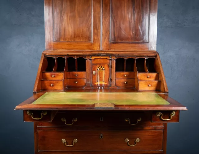 George III Mahogany Bookcase Bureau 3