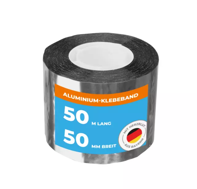 Aluminium Klebeband hitzebeständig 50m x 50mm Isolierband Aluminiumband Alu Tape