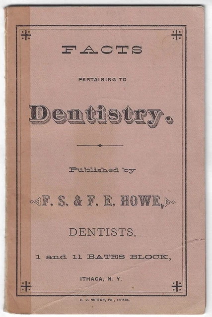 Ithaca NY Howe Dentist Teeth Antique Advertising Pamphlet Poem Local Ads