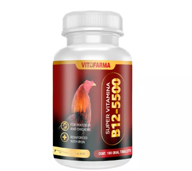 Vitamin B12-5500 With Iron 100 Tabs For Rooster | Vitamina Para Gallos, Pollos