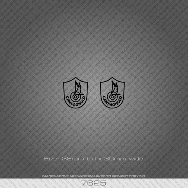 7625 - Campagnolo Black 38mm x 30mm Bicycle Stickers - Decals