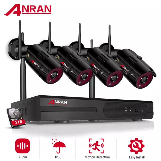 ANRAN 5MP WiFi CCTV Camera System Wireless IP Smart Outdoor Home Security HD NVR