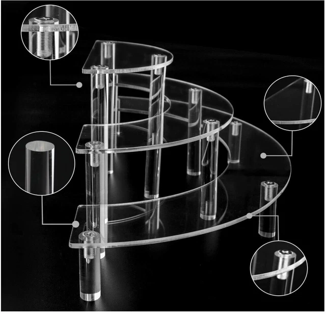 CLEAR ACRYLIC DISPLAY Stand 3 Tier Risers Cupcakes Target Birds Home