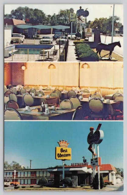 Postcard Dalhart Texas Multi View Best Western Skies Motor Inn and Restaurant