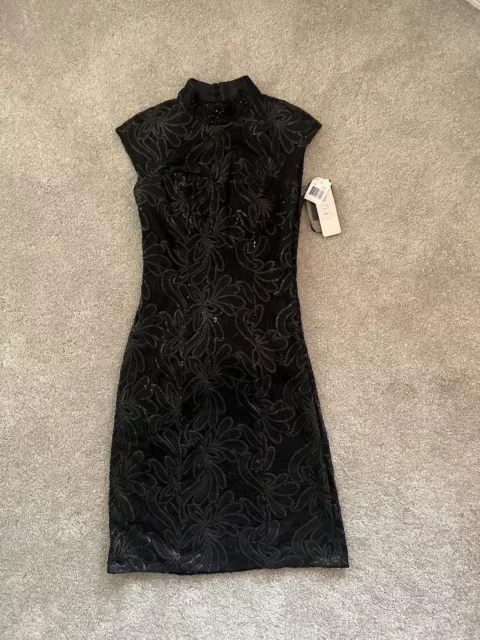 NWT Sue Wong Women's Beaded Cocktail Dress, Black, size 2