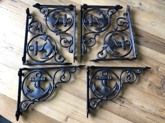 6 Cast Iron Boat Anchor Brackets Corbels Braces Wall Shelf Bracket Nautical Boat