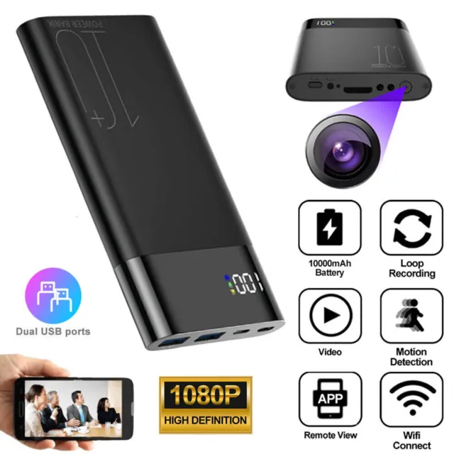 4K 1080P Spy Hidden Camera 10000mAh PowerBank Mini Security Wireless Nanny Cam