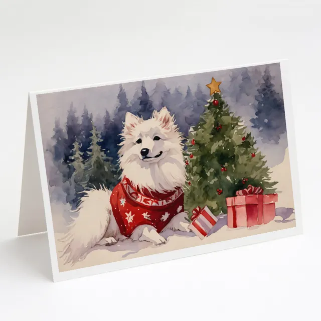 American Eskimo Christmas Greeting Cards and Envelopes Pack of 8 DAC1222GCA7P