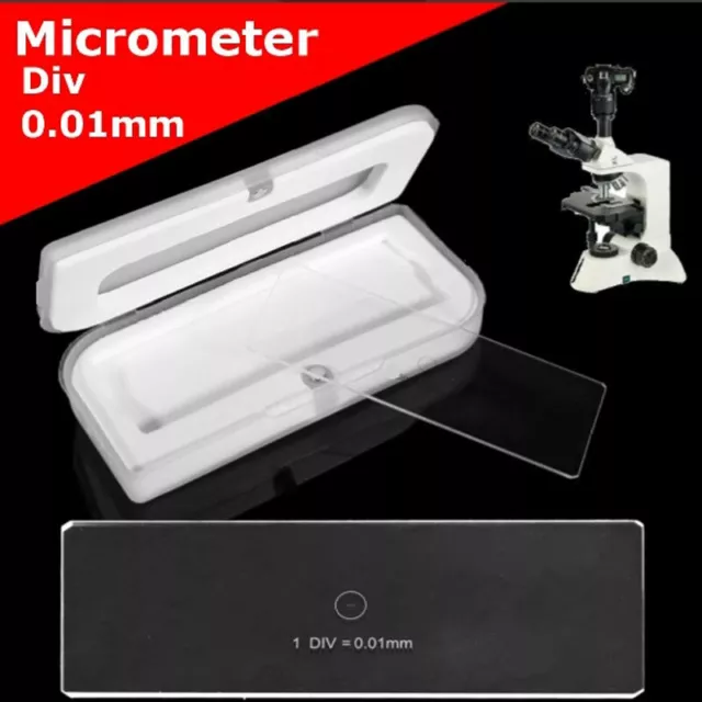 Micrometer Calibration Slide DIV 0.01MM Microscope Stage Micrometer