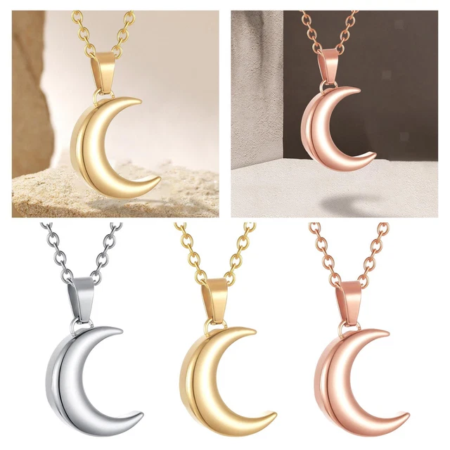 Urne Halskette Geschenke Mondform Anhänger Halter für Asche Hochzeiten
