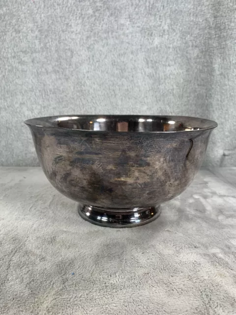 Vintage Reed and Barton Silverplate #105 Paul Revere Style Footed Bowl