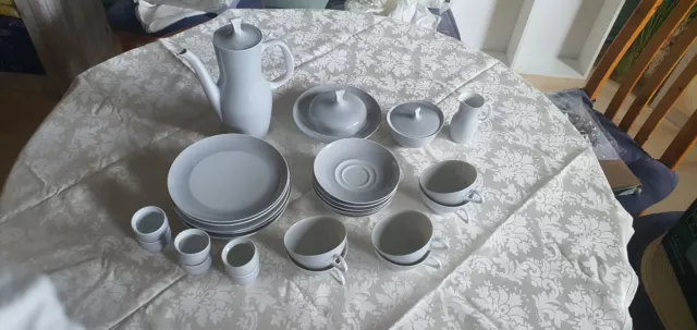 Porzellan Rosenthal Thomas Finlandia grau-weiß Kaffeeservice 6 Pers.