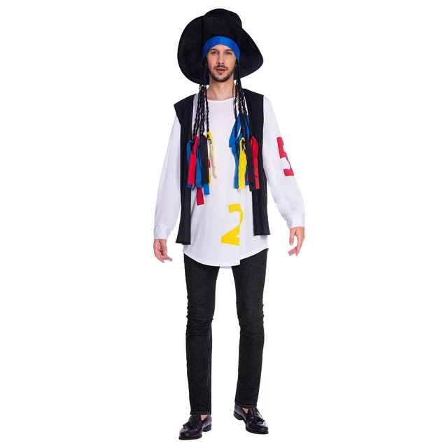 Deguisement Roi de la Pop Garcon Veste et Pantalon à Paillettes Noire Années 80-90 avec Chapeau Gant, Tenue Moonwalk pour Halloween Carnaval Déguisement