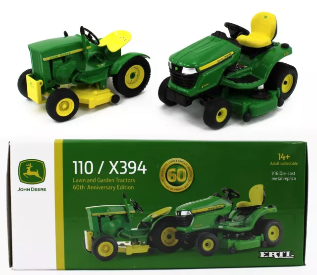 2024 ERTL 1:16 *JOHN DEERE* 60th Anni 110/X394 Lawn & Garden Tractor Mower SET