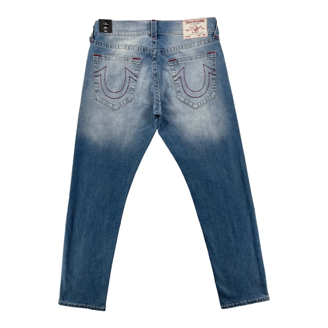 True Religion Men Jeans 34x32 Light Flasher Blue Geno Relaxed Slim Stretch Denim True Religion Men Jeans 34x32 Light Flasher Blue Geno Relaxed Slim Stretch Denim