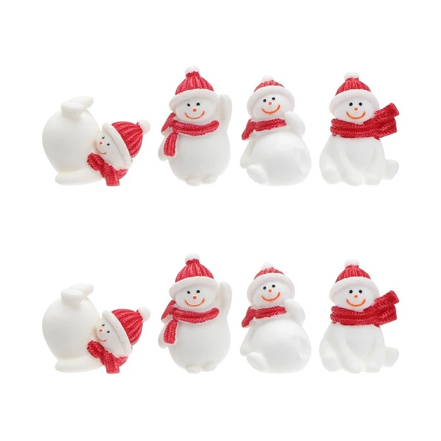8 Pcs Xmas Micro Landscape Christmas Tree Resin Keychain Xmas Snow Scene Toys