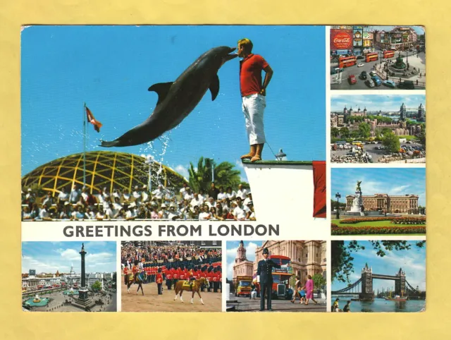 Cartolina Greetings from London  vedute viaggiata 1972