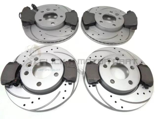 VW Transporter T5 Front & Rear Drilled And Grooved Brake Discs And Pads Set