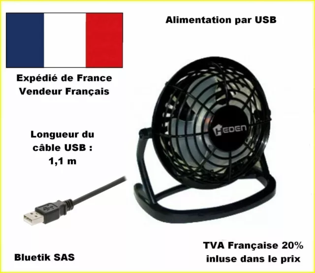 LOT de 20 - HEDEN - MINI VENTILATEUR Diam 96 mm PC PORTABLE SILENCIEUX, USB...